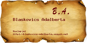 Blaskovics Adalberta névjegykártya